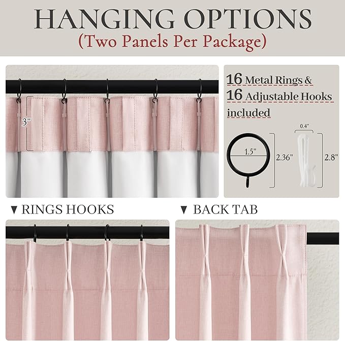 Baby Pink Black Out Curtains 96 Inch Long - Image 4