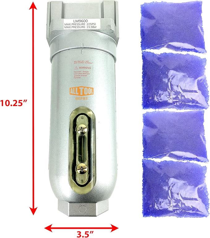 3/4" NPT Super Duty Compressed Air In Line Filter Desiccant Dryer Moisture - Image 2