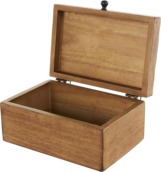 Deco 79 Wood Geometric Decorative Box Textured Concave Honeycomb Storage - Image 5