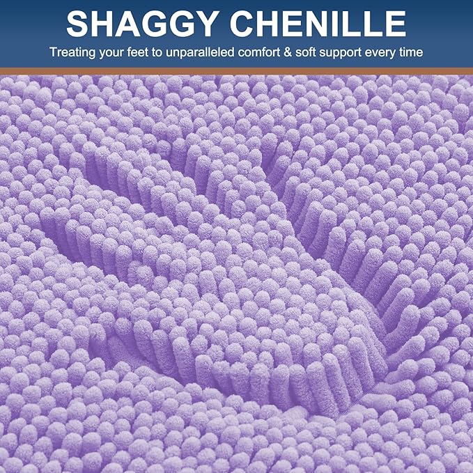 Smiry Luxury Chenille Bathroom Rugs 40x32, Extra Soft and Absorbent Shaggy Bath - Image 3