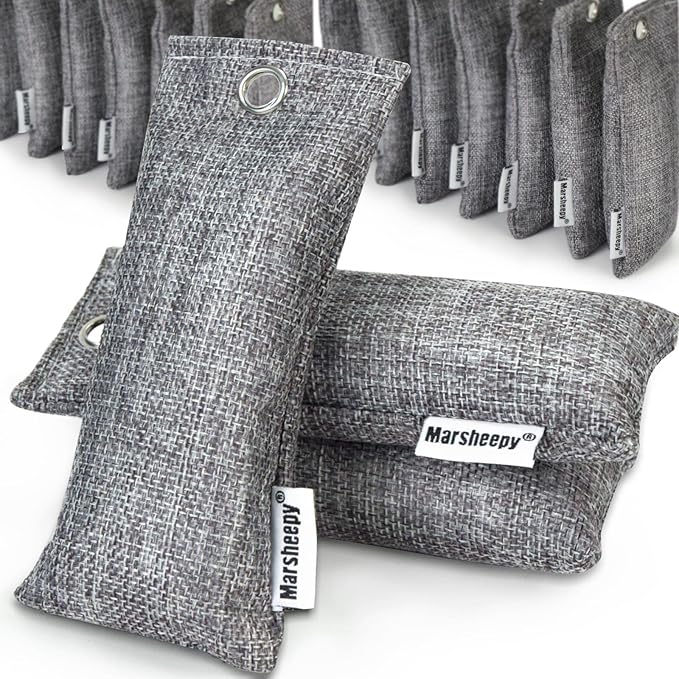 Marsheepy 24 Pack Charcoal Shoe Deodorizer Bags, Bamboo Charcoal Air Purifying by Marsheepy