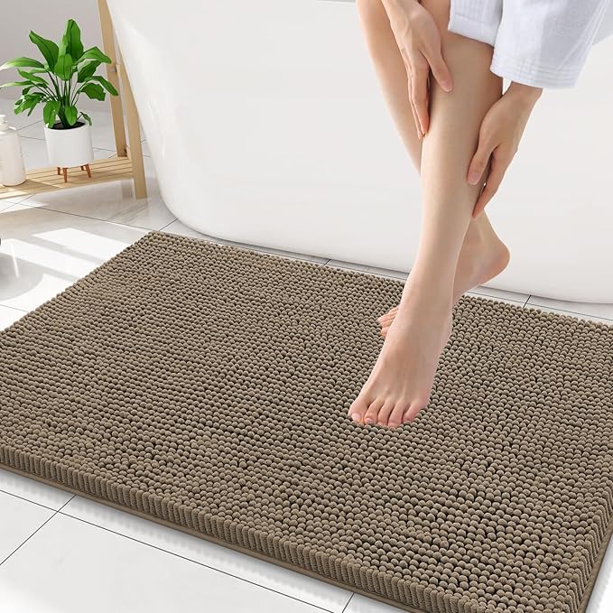 Smiry Luxury Chenille Bathroom Rugs 34x21, Extra Soft and Absorbent Shaggy Bath by Smiry