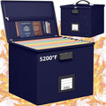 Navy blue Fire Proof File Box for Documents by ROSONG