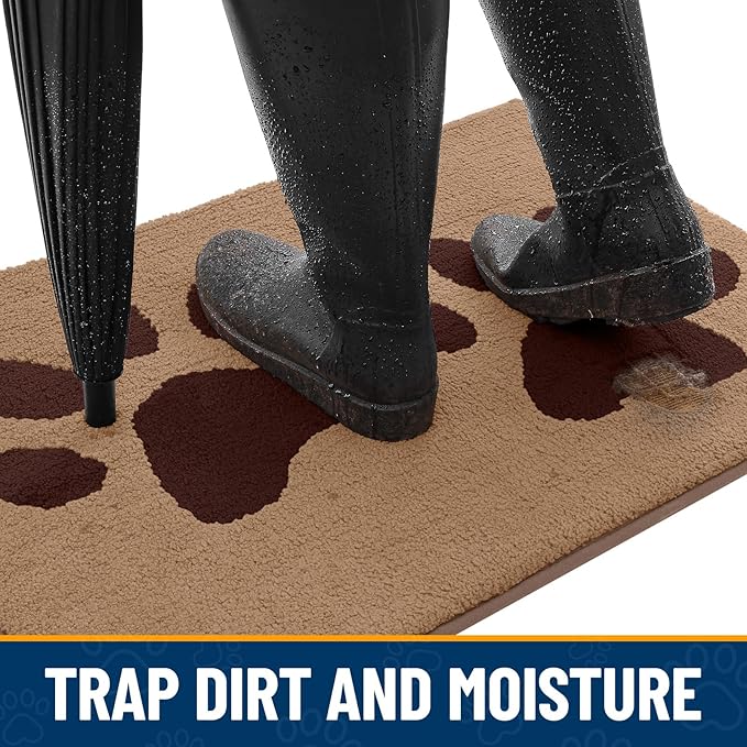 Smiry Dog Door Mat for Muddy Paws, Absorbs Moisture and Dirt, Low-Profile - Image 2