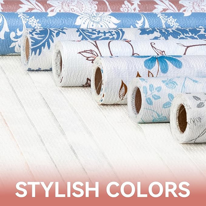 RAY STAR Shelf Liner, Non Adhesive Wisteria Pink Floral Kitchen Cabinet Liner - Image 9