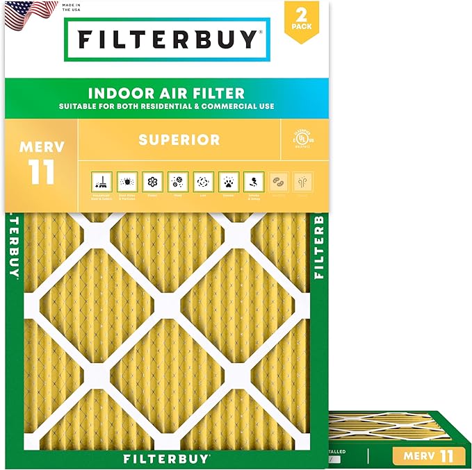 Filterbuy 18x22x1 Air Filter MERV 11 Superior Pet & Allergy Defense, by Filterbuy