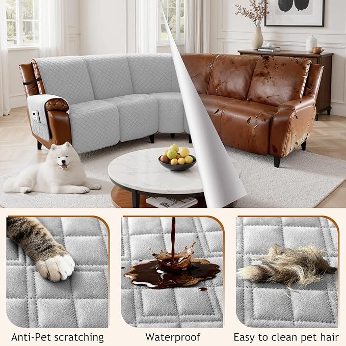 Arfntevss Waterproof Recliner Sectional Couch Covers - Image 6