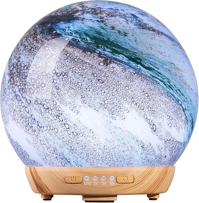Moon Essential Oil Diffuser, Glass Cool Mist Humidifier by COOSA