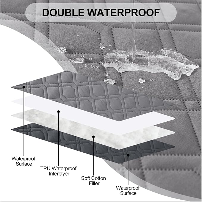 Smiry Waterproof Dog Blanket, 68x82 Inch Soft Pet Bed Cover Reversible - Image 2