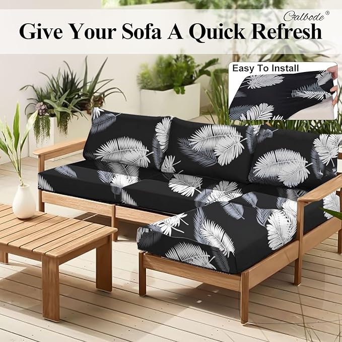 12Pcs Stretch Patio Cushion Covers Dustproof Outdoor Cushion Covers Washable - Image 6