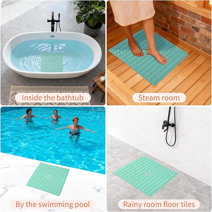 Anti-Slip Bathtub Shower mat, 20.8×20.8（Approximately 53×53cm） inch Soft - Image 7