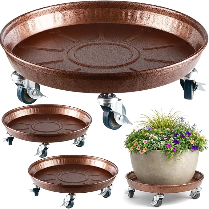Planterhoma 3 Packs 18" Metal Plant Caddy by Planterhoma