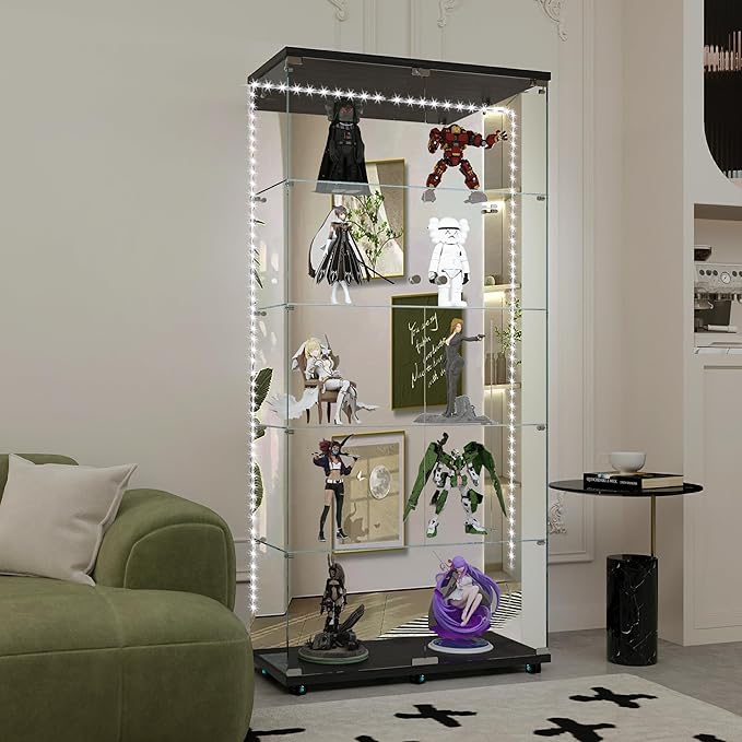 Yoluckea 5 Tiers Glass Display Cabinet - Image 5