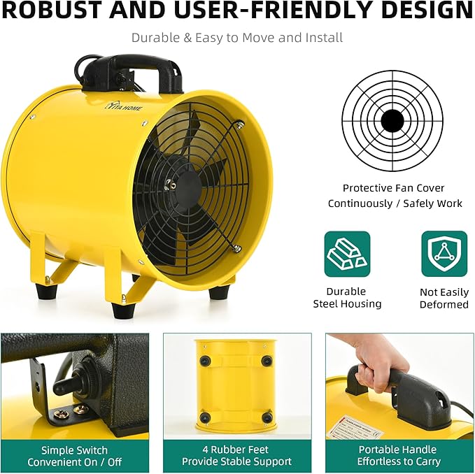 YITAHOME Two Speed Exhaust Fan 12 Inch, Utility Blower Extractor Fan - Image 6