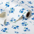 RAY STAR Shelf Liner, 20 Inch x 72 Inch Non Adhesive Blue Floral Kitchen by RAYSTAR