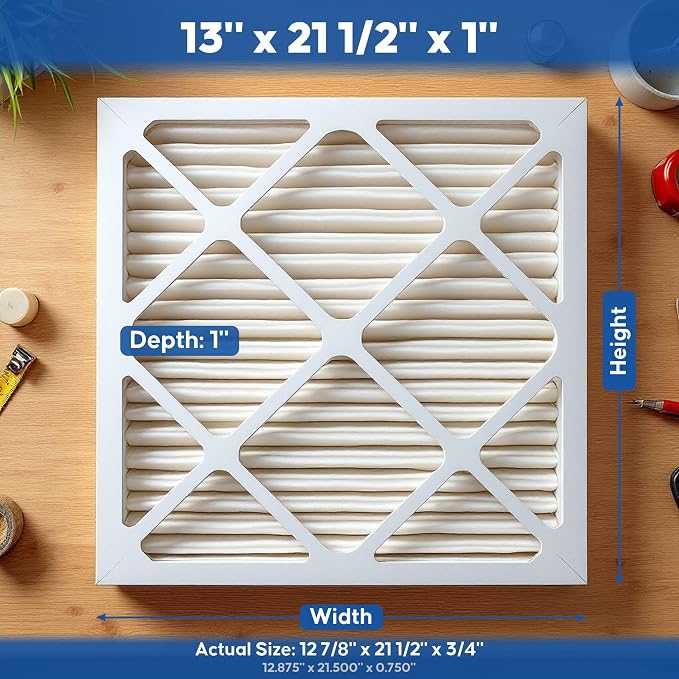 Aerostar 13x21 1/2x1 MERV 13 High Efficiency Pleated Air Filter, Electrostatic - Image 3