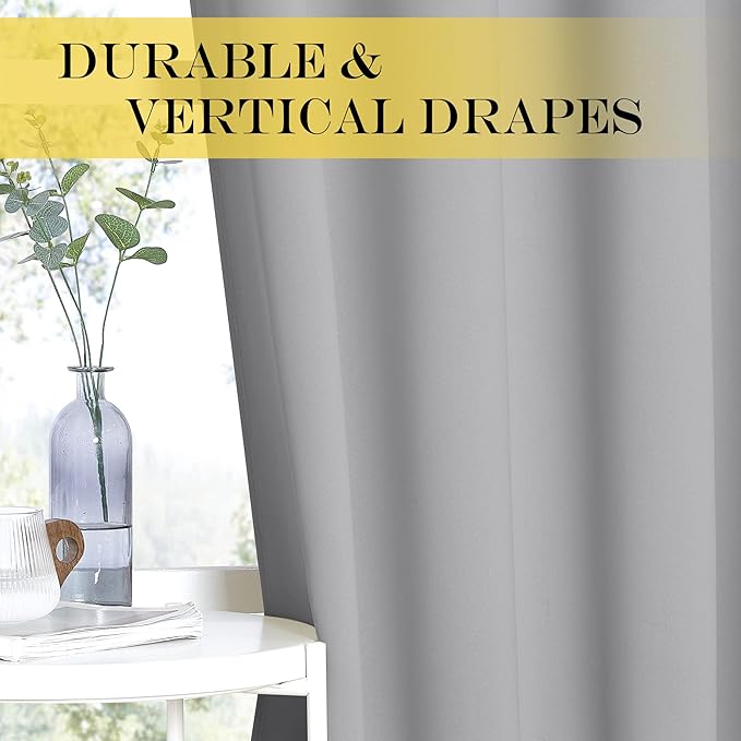 NICETOWN Blackout Silver Grey Living Room Curtain - Image 5