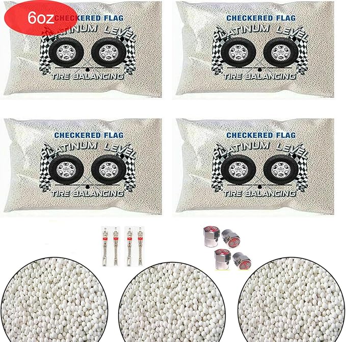Checkered Flag Tire Balancing Beads 6oz Bags Set of 4 Bags, Tire Beads by CheckeredFlag