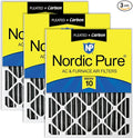 Nordic Pure 25x25x2 Furnace Air Filters MERV 10 Pleated Plus Carbon 3 Pack by NordicPure