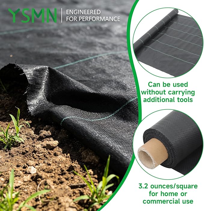 Weed Barrier Landscape Fabric Heavy Duty, Weed Block Horticultural Floor - Image 5