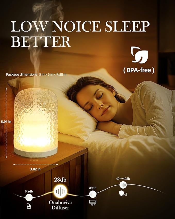 Essential Oil Diffuser – 2.4MHz Ultrasonic Aromatherapy Diffuser, Health Night - Image 2