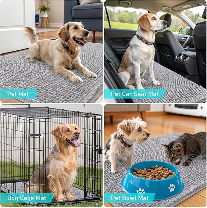 OLANLY Dog Door Mat for Muddy Paws 40x32, Absorbs Moisture and Dirt, Absorbent - Image 7