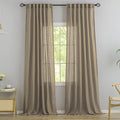 DONREN Taupe Back Tab Curtains 100 Inches Long 2 Panels by DONREN