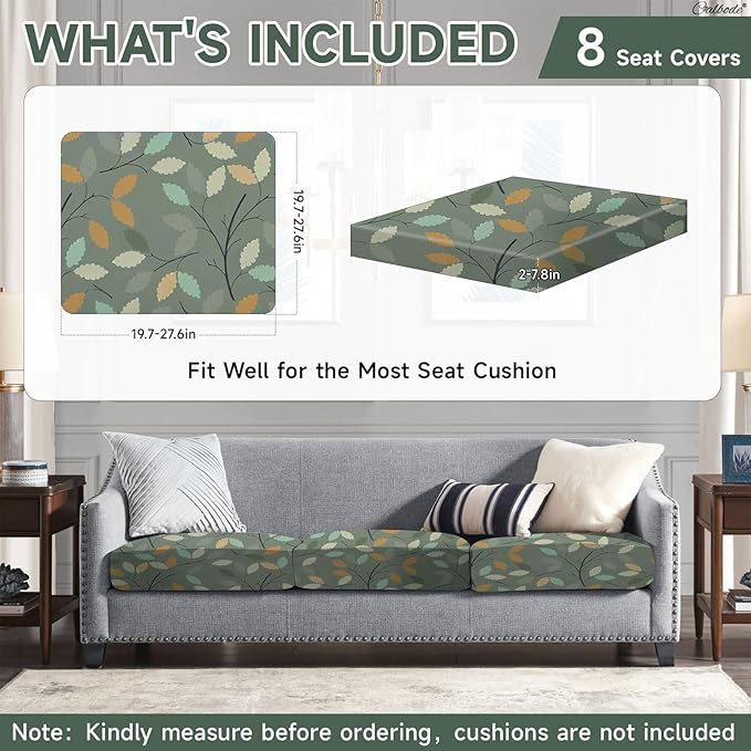 8Pcs Stretch Patio Cushion Cover - Image 2