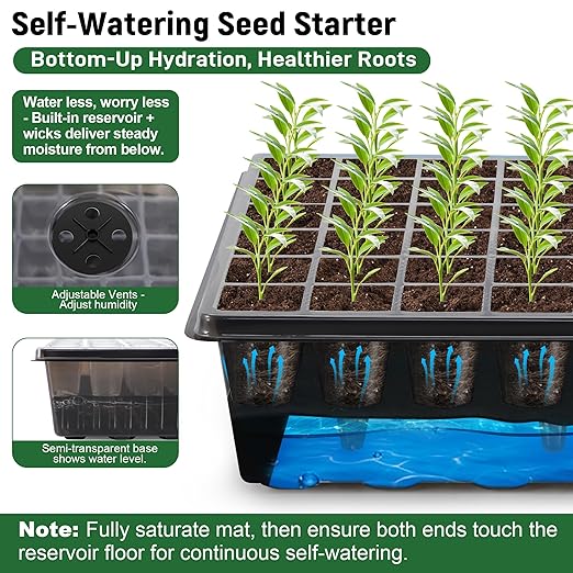 60-Cell Self-Watering Seed Starter Kit - Image 3
