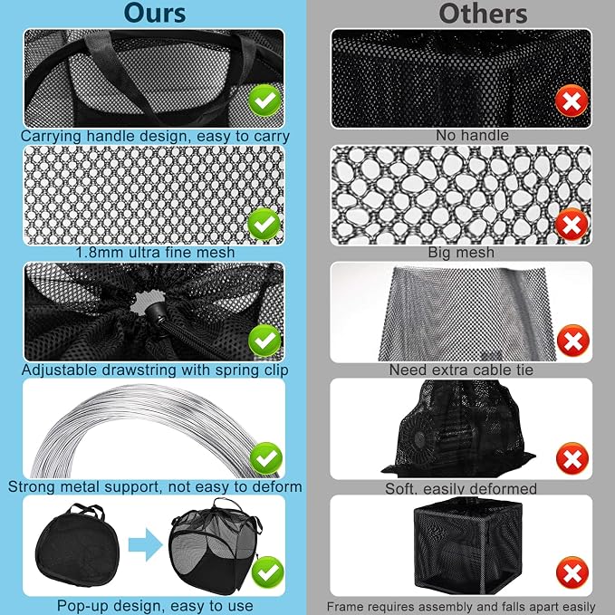 2Pcs Pop Up Pond Filter Bag 10inch Stainless Steel Wire Water Pump Barrier Box - Image 3