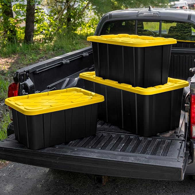 Sterilite 17 Gal Industrial Tote, Stackable Storage Bin - Image 9