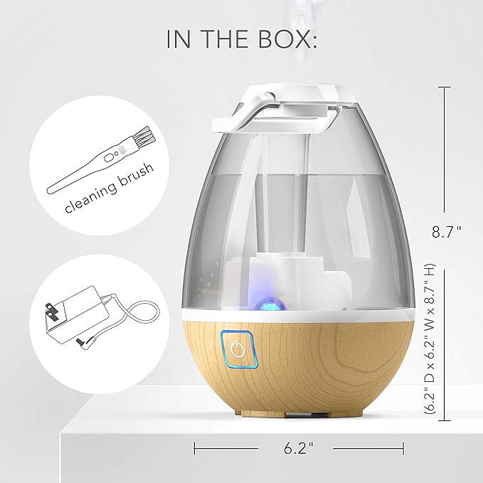 Sharper Image UHT1-SI Ultrasonic Cool Mist Humidifier, 0.4 Gallon Water Tank - Image 7