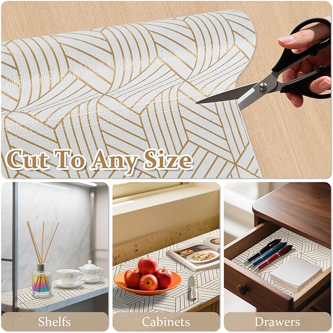 FINNEZ Drawer and Shelf Liner for Kitchen Cabinet Non Adhesive Non Slip 12in x - Image 7