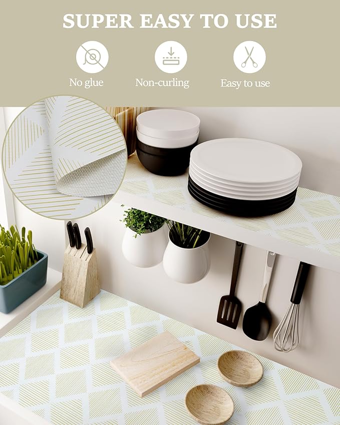 Drawer and Shelf Liner for Kitchen 11.8in x 20FT, Non-Slip Non-Adhesive Cabinet - Image 8