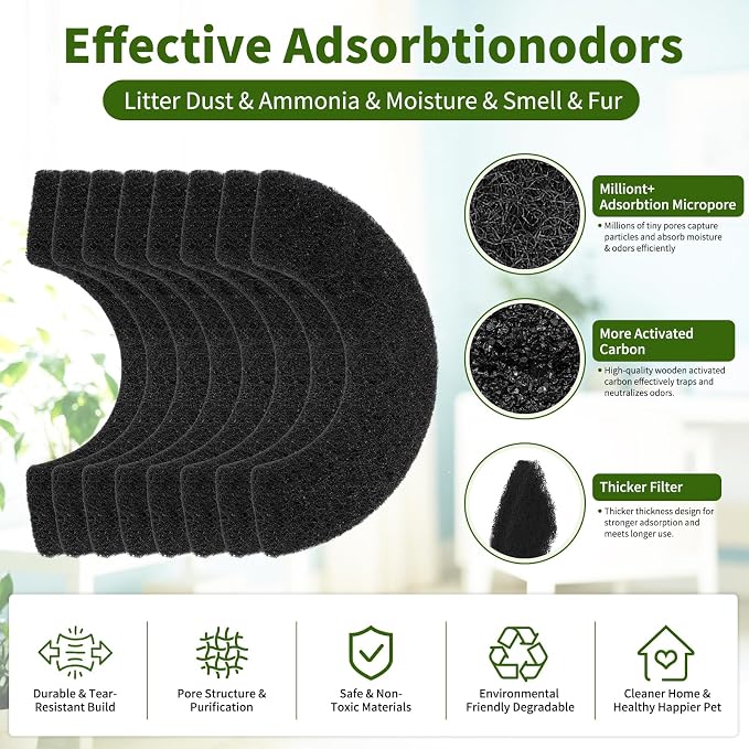 8 Pack 0.5" Thickened Activated Carbon Filters Compatible - Image 3