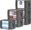 90 L Large Storage Bags, 6 Pack Clothes Storage Bins Foldable Closet Organizers by BuddingJoy-BuildaJoyfulLifeforYou