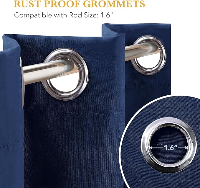 RYB HOME Blackout Thermal Insulated Curtains, Portable Curtain - Image 7