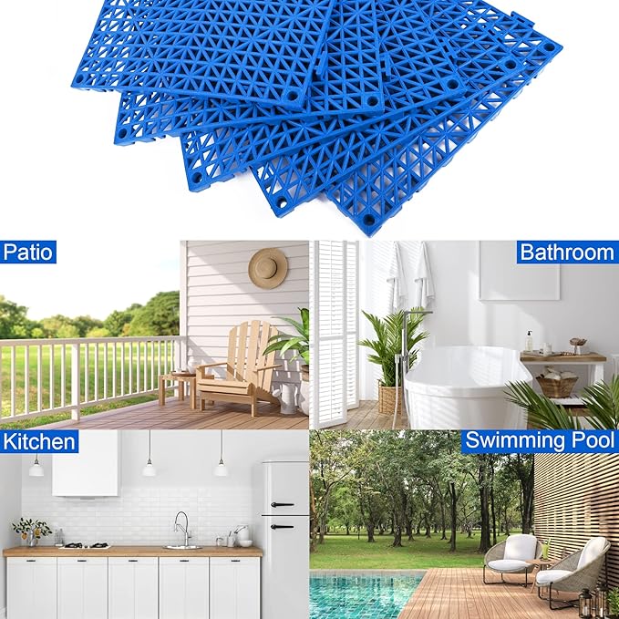 MYFAMIREA Modular Interlocking Cushion 12 Pack 11.8" x 11.8" Rubber Floor Tiles - Image 7