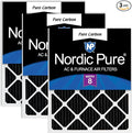 Nordic Pure 10x10x1 Pleated MERV 8 Pure Carbon Air Filters 3 Pack | Actual by NordicPure
