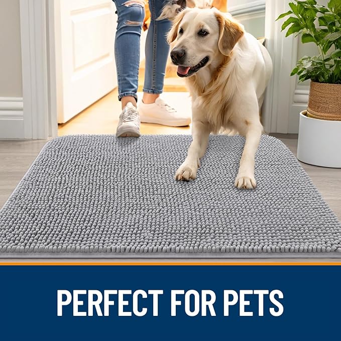 OLANLY Dog Door Mat for Muddy Paws 47x17, Absorbs Moisture and Dirt, Absorbent - Image 6