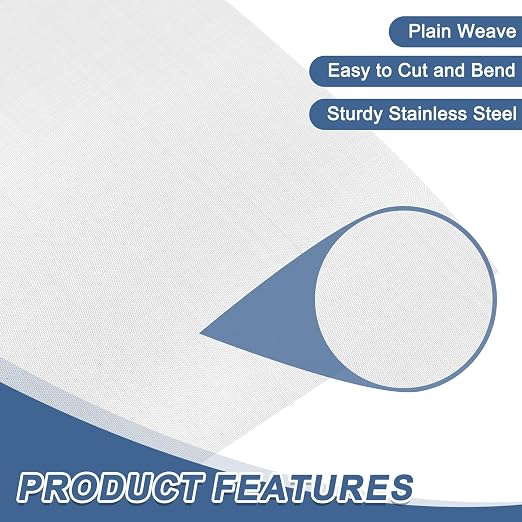 uxcell 80 Mesh 118" x 12" Woven Wire Mesh, 304 Stainless Steel Air Vent Filter - Image 3
