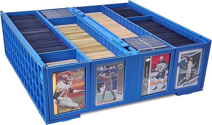 BCW Collectible Card Bin – Blue | Holds 3200 Cards | Includes 4 Dividers | by BCW