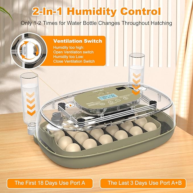 24 Egg Incubators for Hatching, Automatic Egg Turning and Temperature Control - Image 7