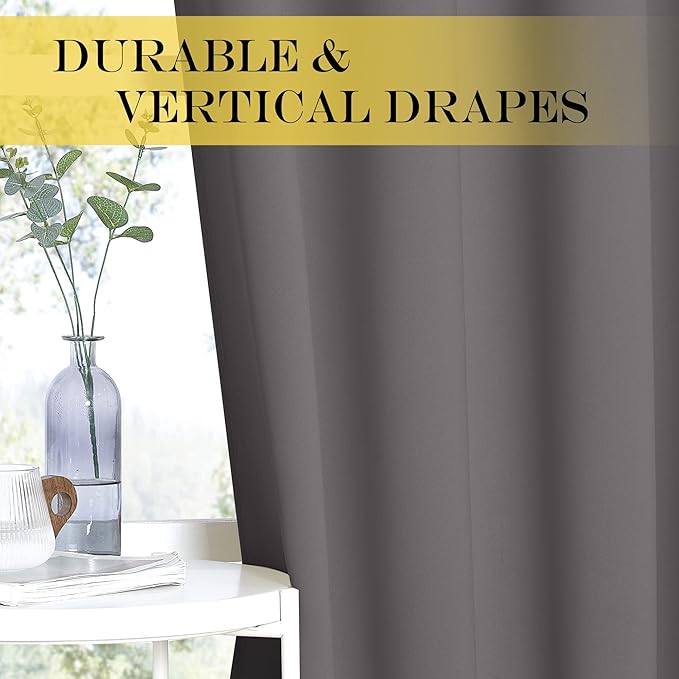 NICETOWN Bedroom Blackout Curtain Panel Extra Long - Image 5