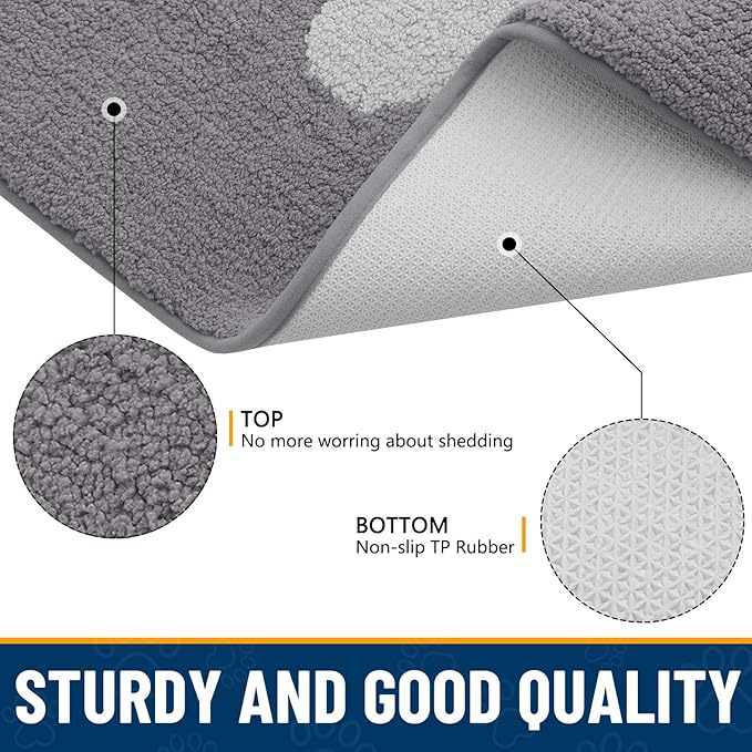 Smiry Dog Door Mat for Muddy Paws, Absorbs Moisture and Dirt, Low-Profile - Image 6