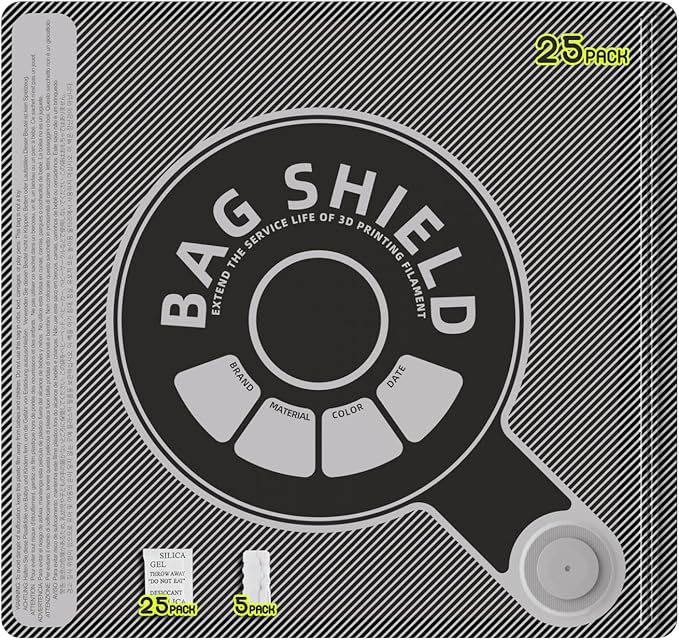 Vacuum-Sealed 3D Printing Filament Bags, 25 Packs Lightproof Vacuum Storage Bags by PortableStorageExpert