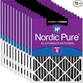 Nordic Pure 16x24x2 Pleated MERV 8 Plus Carbon Air Filters 12 Pack | Actual by NordicPure