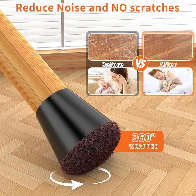 24 Pcs Silicone Chair Leg Floor Protectors Extra Small，Purple Chair Leg Covers - Image 4