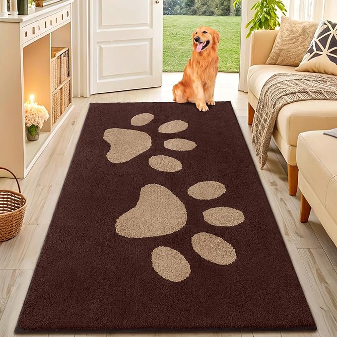 Smiry Dog Door Mat for Muddy Paws, Absorbs Moisture and Dirt, Low-Profile by Smiry