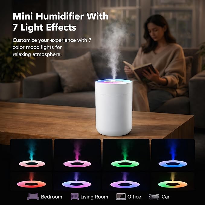 230ML Humidifier for Bedroom, Air Humidifier for Home, Plant Humidifiers Indoor - Image 3